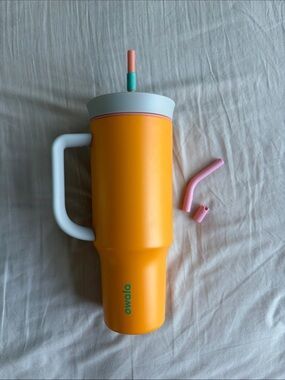 Owala Orange and Grey Tumbler Cup